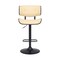 Armen Living Brooklyn Adjustable Swivel Cream Faux Leather and Black Wood Bar Stool with Black Base LCBRBABLCR - alternate 6